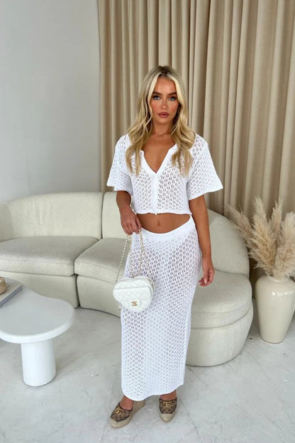 Womens Crochet Knit Bodycon Dress