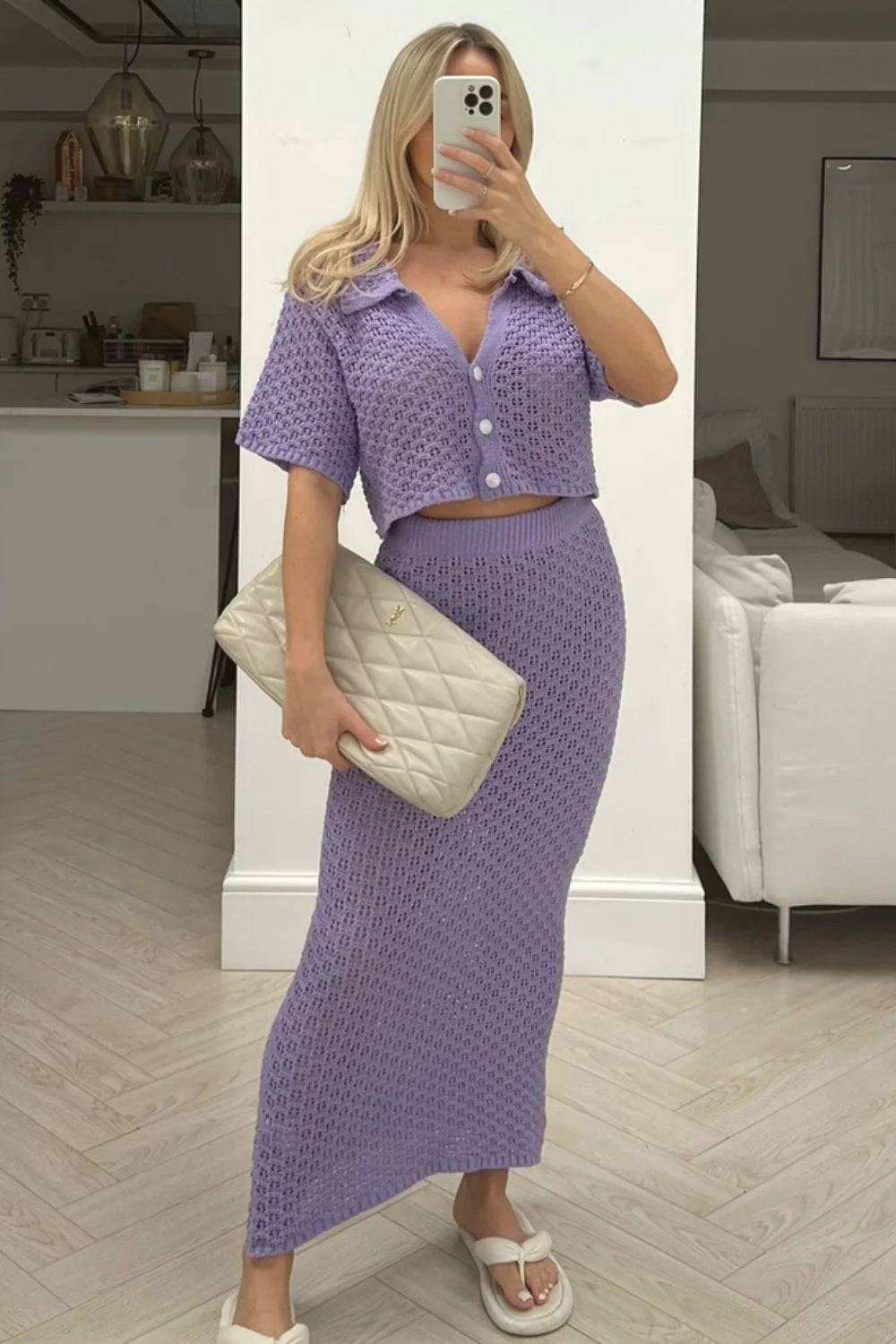 Womens Crochet Knit Bodycon Dress